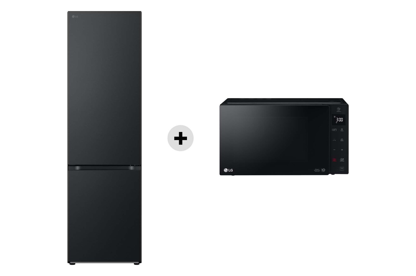 Vista frontale di Offerta Kit Esclusivo: Frigorifero combinato | Classe A + Microonde 25 litri, potenza 1000W GBV7280AEV.MHGDS