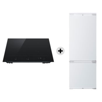 Vista frontale di Offerta Kit Esclusivo: Frigorifero da Incasso Fit&Max 75 | Classe C, 386 L, AI Fresh, Wi-Fi, Door & Linear Cooling, Fresh Converter, Total No Frost + Piano Cottura a Induzione 60 cm | 4 Zone, 2 Flex, Wi-Fi CBIZ2437B.CCJ7396