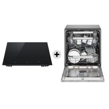 Vista frontale di Offerta Kit Esclusivo: Piano Cottura a Induzione 60 cm | 4 Zone, 2 Flex, Wi-Fi + Lavastoviglie a Scomparsa Totale QuadWash Serie 5 | Classe A, 14 Coperti, Vapore, 43 dB CBIZ2437B.DB597