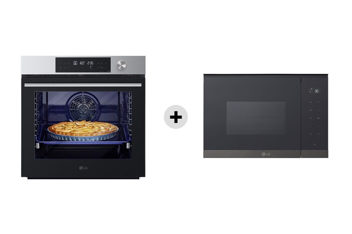 Offerta Kit Esclusivo: Forno InstaView | 76L Classe A+ | Blue + Microonde da incasso 25 litri, 900W | Nero/deco acciaio nero