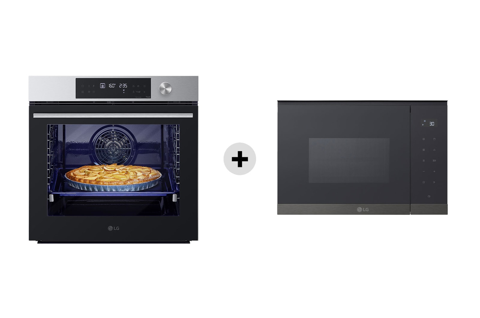 Offerta Kit Esclusivo: Forno InstaView | 76L Classe A+ | Blue + Microonde da incasso 25 litri, 900W | Nero/deco acciaio nero