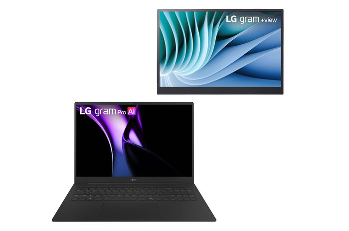 Vista frontale notebook e monitor 16Z90TPAD88.16MR70