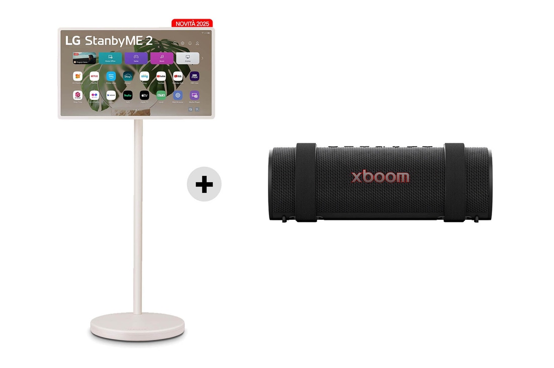 LG Offerta Kit Esclusivo: StanbyME 2 Schermo super portatile da 27'' Touchscreen webOS + xboom Grab by will.i.am | Speaker Bluetooth 30W, 27LX6TDGA.GRAB