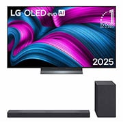 Vista frontale tv e soundbar OLED55C5E.SC9S