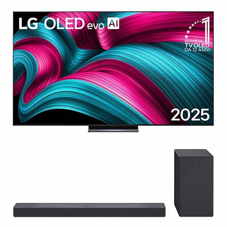 Lg Nero Oled Evo Ai Oled83c54la Tv Serie C5 83'' 4K, Α9 Gen8, Brightness Booster, 40W, 4 Hdmi, Vrr 144Hz, Smart Tv Webos 25 - Immagine 3