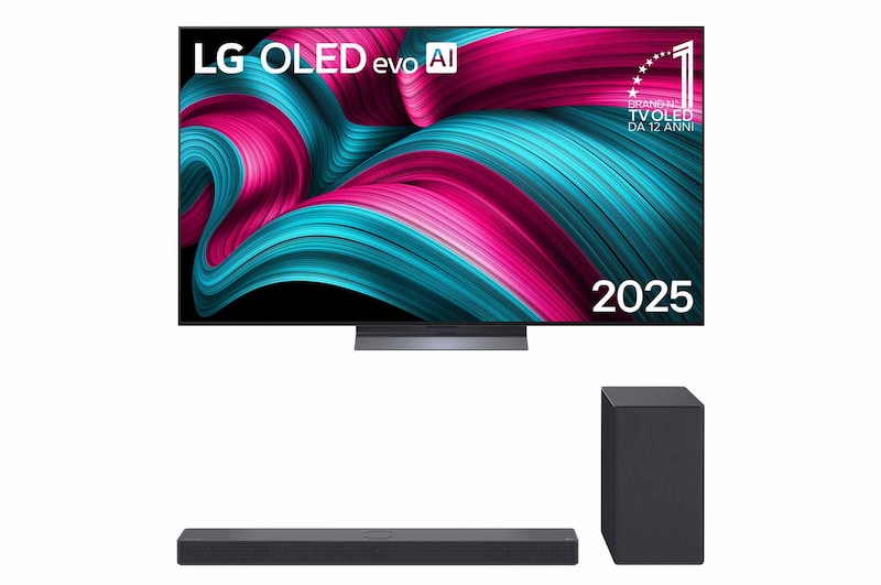 Foto frontale TV e Soundbar OLED65C55.SC9S