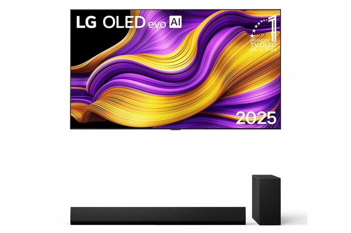 Foto frontale TV e Soundbar OLED77G54.SG10TY