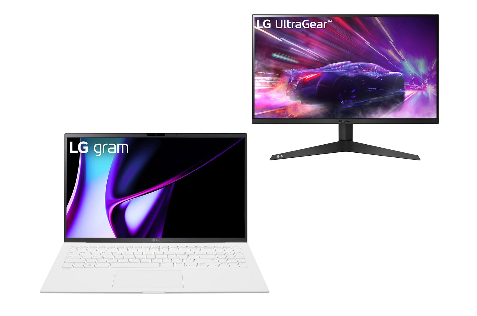 Vista frontale di Offerta Kit: Notebook gram 15.6&#34; &#43; Monitor Gaming UltraGear 24&#34; Serie GQ50F 15Z90SAA54D.24GQ50