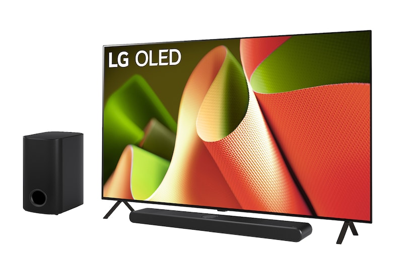 Immagine del TV OLED evo serie B4 e della soundbar S77TY