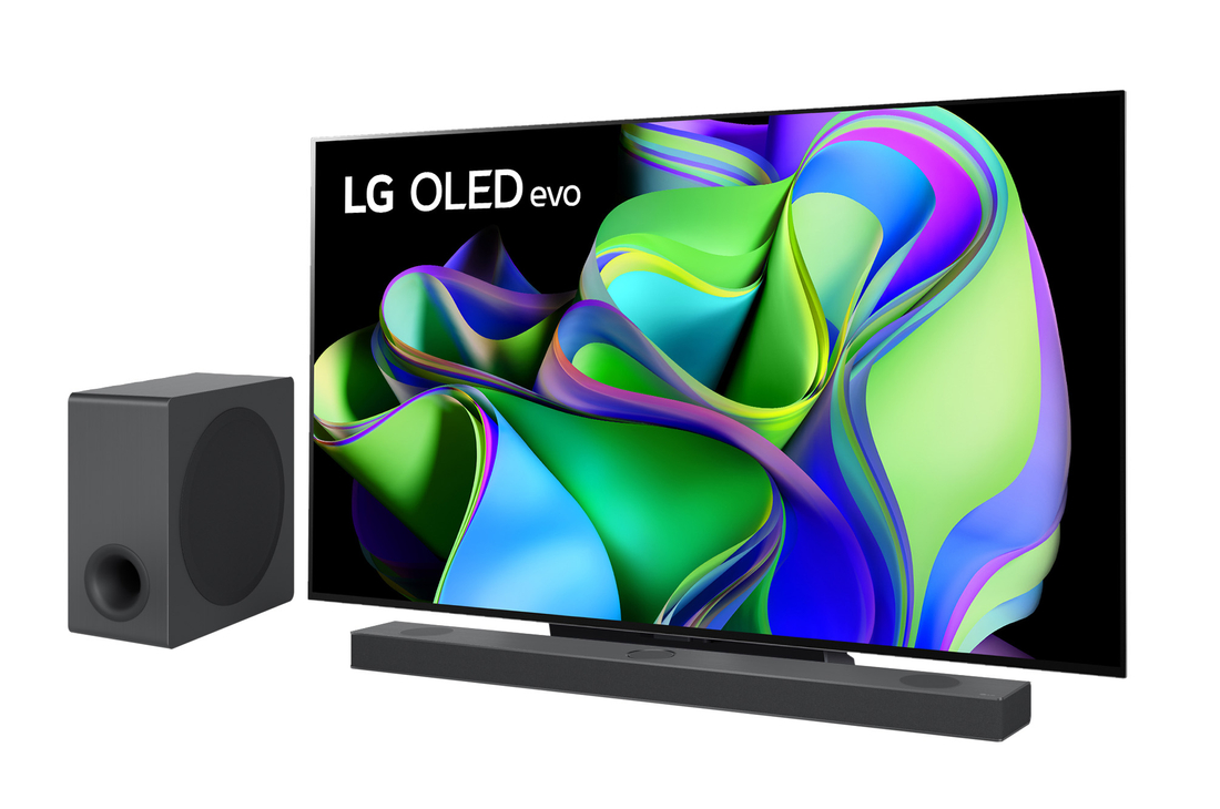 Immagine del TV OLED evo serie C3 e della soundbar S95QR