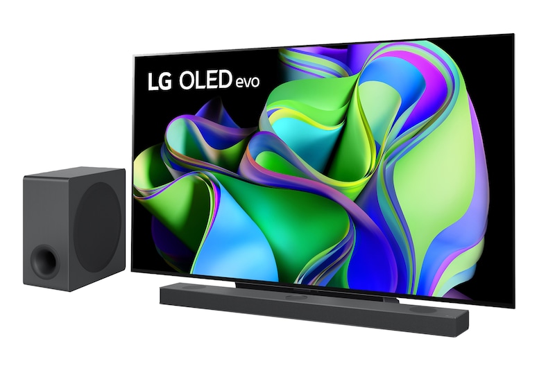 Immagine del TV OLED evo serie C3 e della soundbar S95QR