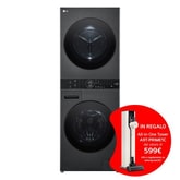 WashTower Colonna Bucato 12/10kg AI DD | Classe A-10% / A+++ | Pannello unificato, TurboWash360, Pompa di calore | Nera