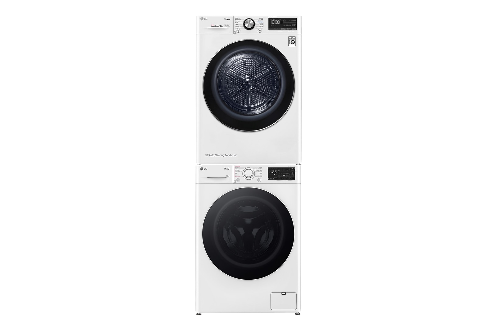 LG Offerta Kit Esclusivo: Lavatrice 10kg AI DD™ 1400 giri, Autodosaggio, Lavaggio a vapore + Asciugatrice 9kg Pompa di calore DUAL Inverter Eco Hybrid, Condensatore autopulente, F4R3710NSWW.RC90V9
