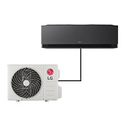 Vista frontale di Condizionatore monosplit LG ARTCOOL AI Black | 9000 BTU | AI Air, Soft Air, DUAL Vane AA09SB