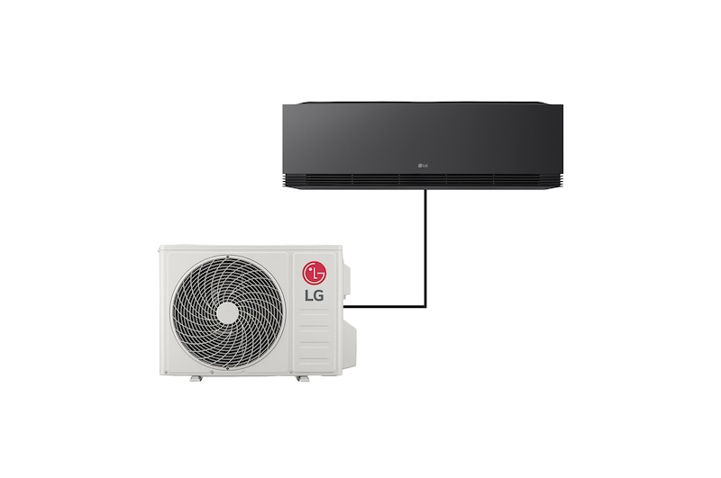 Vista frontale di Condizionatore monosplit LG ARTCOOL AI Black | 9000 BTU | AI Air, Soft Air, DUAL Vane AA09SB