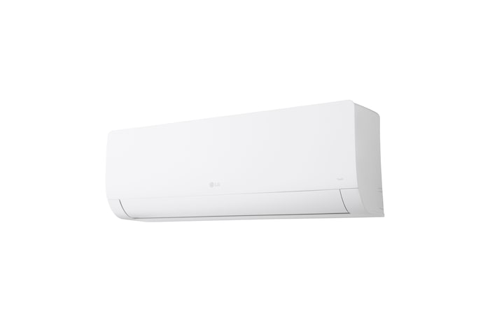 Vista frontale a bassa angolazione da sinistra del condizionatore LG Libero Monosplit.