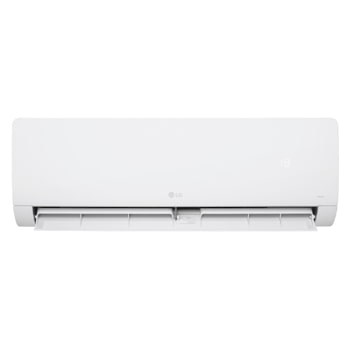 Vista frontale del condizionatore LG Libero Monosplit con aletta inferiore aperta.