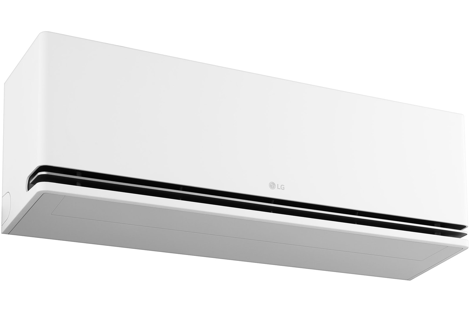 Left low-angle front view of LG ai air conditioner