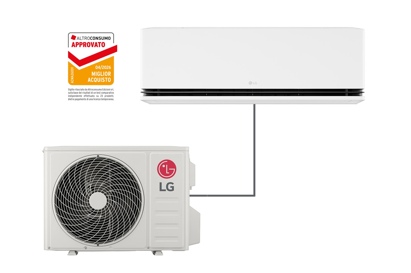 Vista frontale di Condizionatore monosplit DUALCOOL AI Deluxe | 9000 BTU | AI Air, Soft air H09S1DA