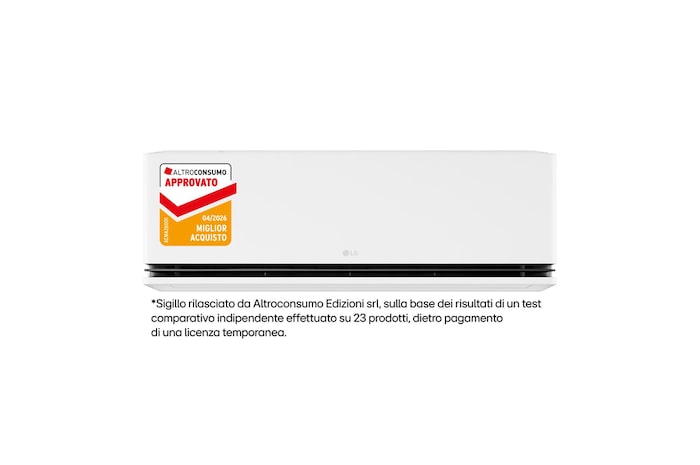 Vista frontale del condizionatore single-split LG DUALCOOL da 9000 BTU con AI Air H09S1DA