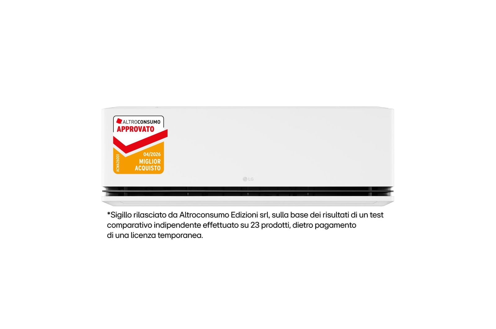 Vista frontale del condizionatore single-split LG DUALCOOL da 9000 BTU con AI Air H09S1DA