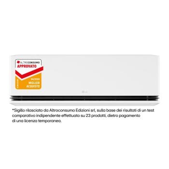 Vista frontale del condizionatore single-split LG DUALCOOL da 9000 BTU con AI Air H09S1DA