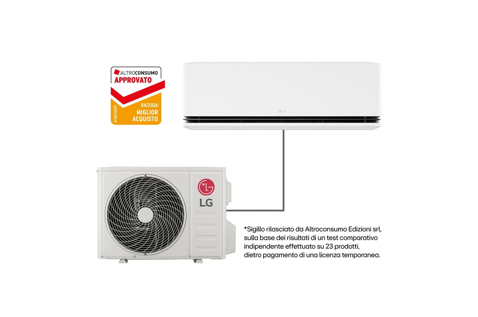 Vista frontale di Condizionatore monosplit DUALCOOL AI Deluxe | 9000 BTU | AI Air, Soft air H09S1DA