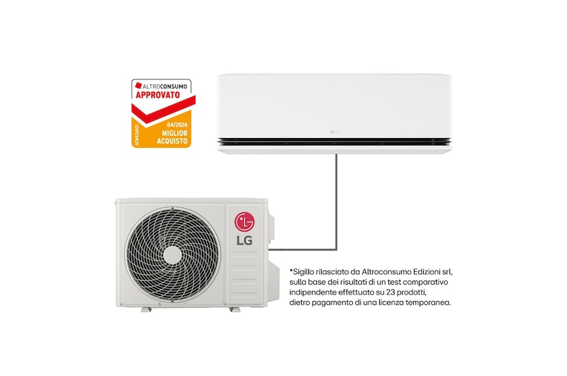 Vista frontale di Condizionatore monosplit DUALCOOL AI Deluxe | 9000 BTU | AI Air, Soft air H09S1DA