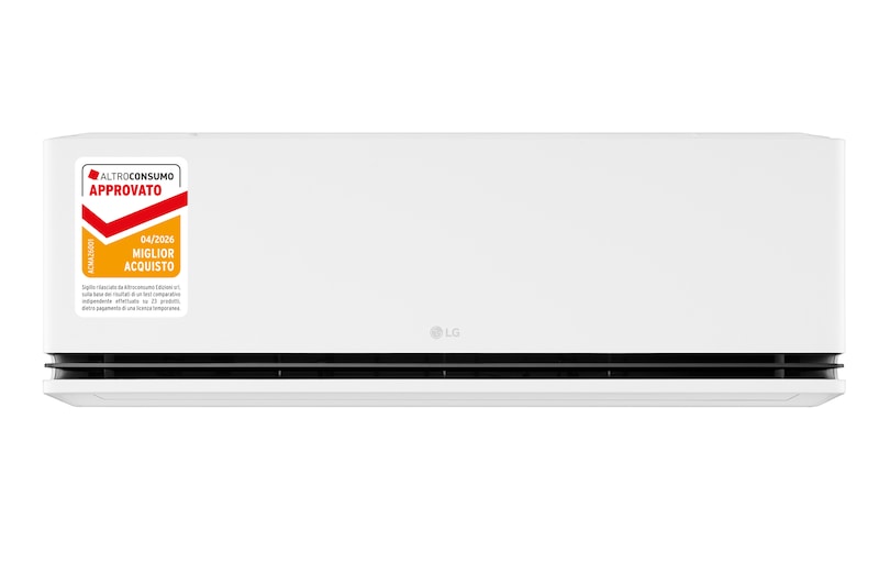 Vista frontale del condizionatore single-split LG DUALCOOL da 9000 BTU con AI Air H09S1DA
