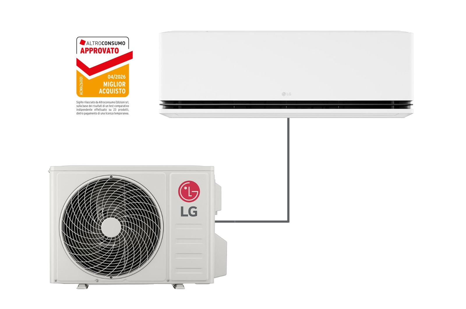 Vista frontale di Condizionatore monosplit DUALCOOL AI Deluxe | 9000 BTU | AI Air, Soft air H09S1DA
