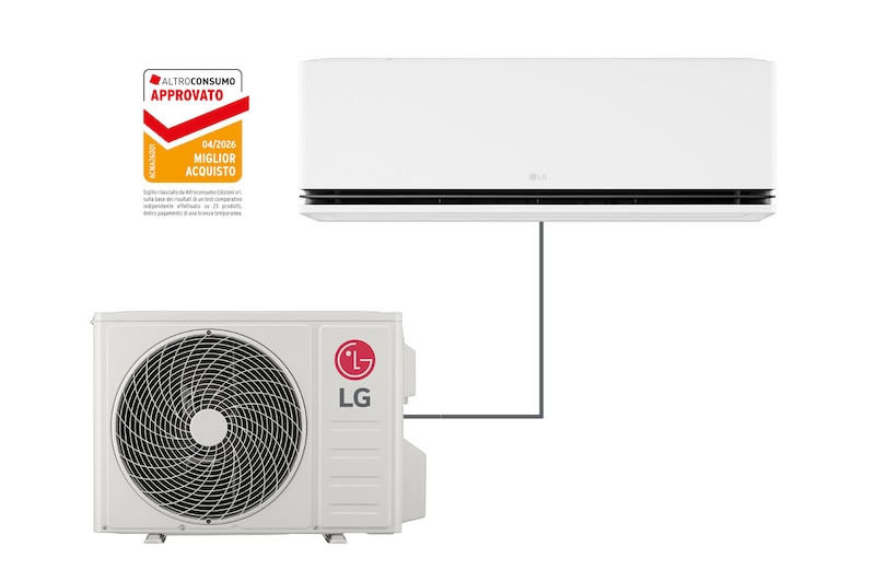 Vista frontale di Condizionatore monosplit DUALCOOL AI Deluxe | 9000 BTU | AI Air, Soft air H09S1DA