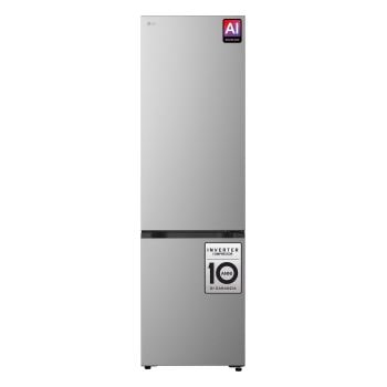 Vista frontale con e adesivi informativi del Frigorifero combinato LG GBBS322APY