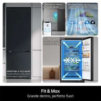 Frigorifero LG GBBS726BEV con dettagli Fit & Max