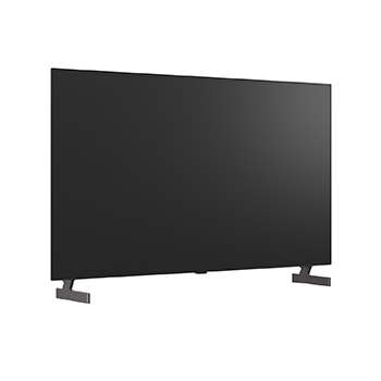 超薄型デザインと極細ベゼルを備えたLG OLED AI B6が、スタイリッシュなリビング空間に壁掛けで設置されている。画面には虹色のトーンで彩られた風景と、層をなす山々の造形が映し出されている。