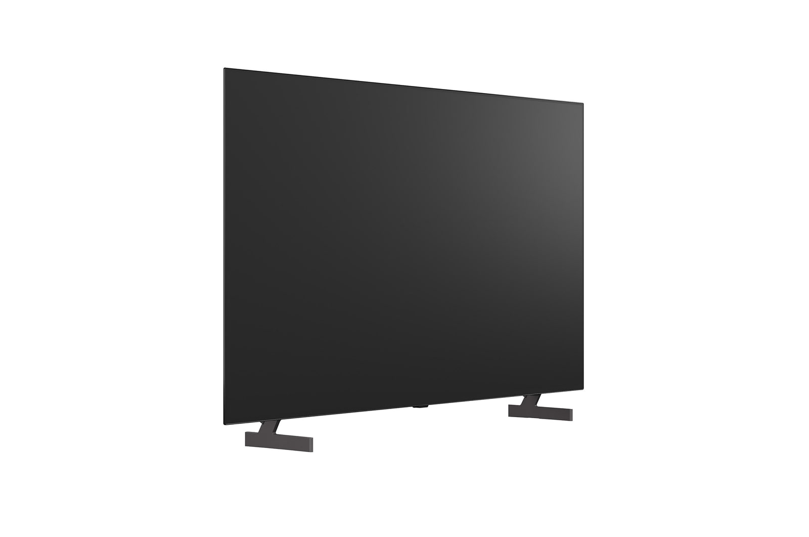 超薄型デザインと極細ベゼルを備えたLG OLED AI B6が、スタイリッシュなリビング空間に壁掛けで設置されている。画面には虹色のトーンで彩られた風景と、層をなす山々の造形が映し出されている。