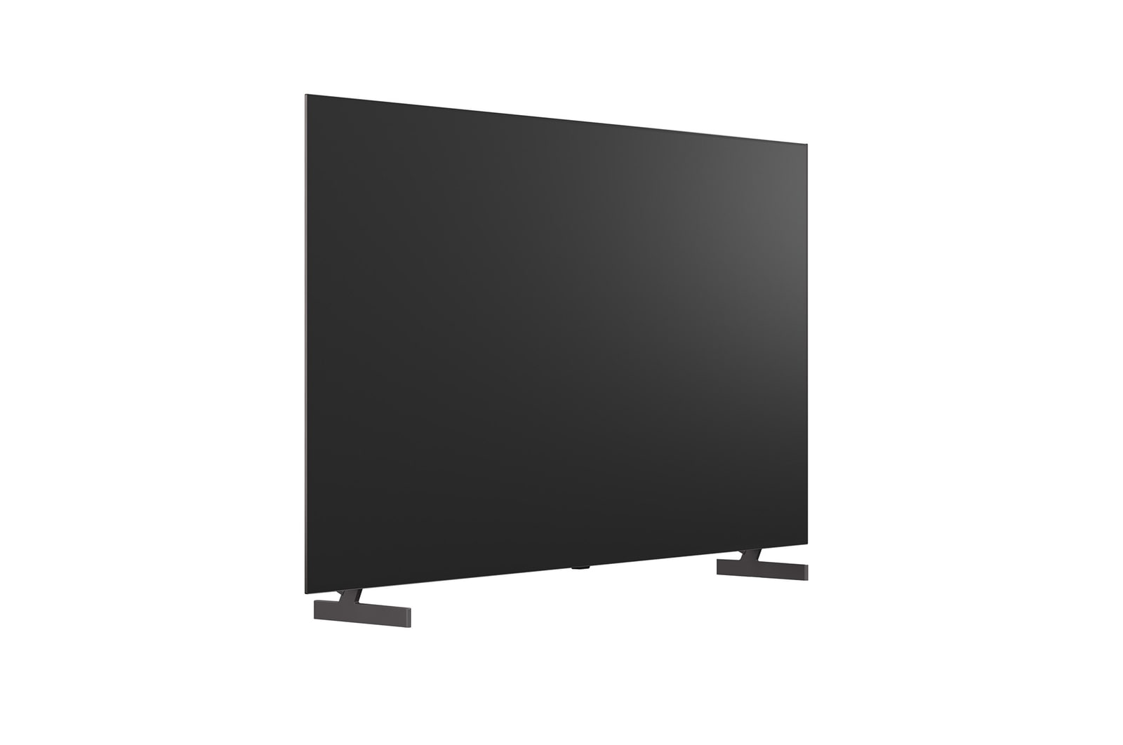超薄型デザインと極細ベゼルを備えたLG OLED AI B6が、スタイリッシュなリビング空間に壁掛けで設置されている。画面には虹色のトーンで彩られた風景と、層をなす山々の造形が映し出されている。