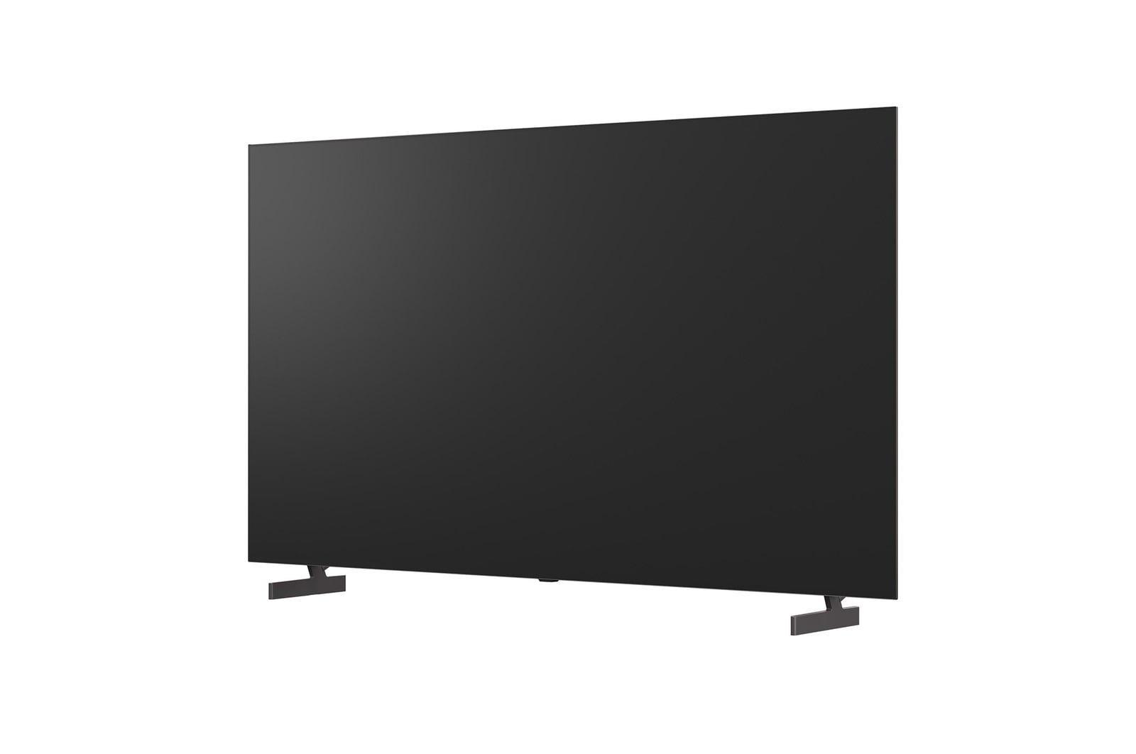 超薄型デザインと極細ベゼルを備えたLG OLED AI B6が、スタイリッシュなリビング空間に壁掛けで設置されている。画面には虹色のトーンで彩られた風景と、層をなす山々の造形が映し出されている。