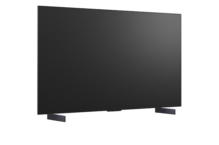 LG OLED evo AI C6 features AI Hub for personalization, with an AI icon above a remote control surrounded by labels for Multi AI Search, AI Concierge, AI Voice ID with My Page, AI Chatbot, AI Picture Wizard, and AI Sound Wizard.