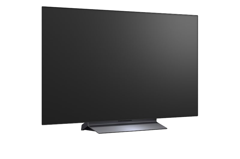 LG OLED evo AI C6 features AI Hub for personalization, with an AI icon above a remote control surrounded by labels for Multi AI Search, AI Concierge, AI Voice ID with My Page, AI Chatbot, AI Picture Wizard, and AI Sound Wizard.