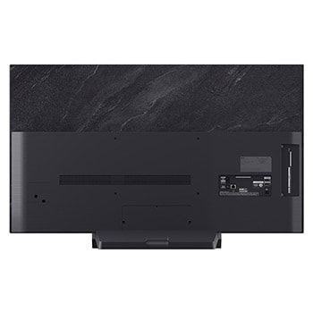 LG OLED evo AI C6 features AI Hub for personalization, with an AI icon above a remote control surrounded by labels for Multi AI Search, AI Concierge, AI Voice ID with My Page, AI Chatbot, AI Picture Wizard, and AI Sound Wizard.