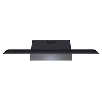 LG OLED evo AI C6 is wall-mounted in a styled living space, featuring an ultra-slim design with narrow bezels, and it displays a riverside cityscape at sunset on screen.