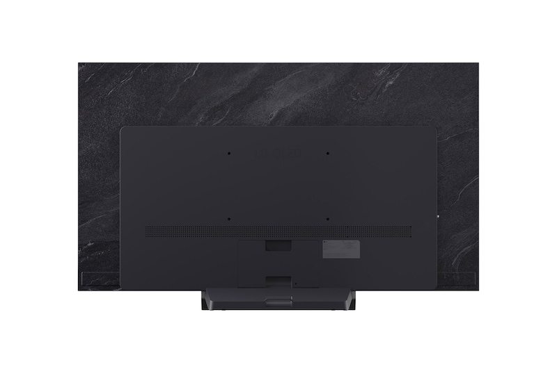 LG OLED evo AI C6 features AI Hub for personalization, with an AI icon above a remote control surrounded by labels for Multi AI Search, AI Concierge, AI Voice ID with My Page, AI Chatbot, AI Picture Wizard, and AI Sound Wizard.