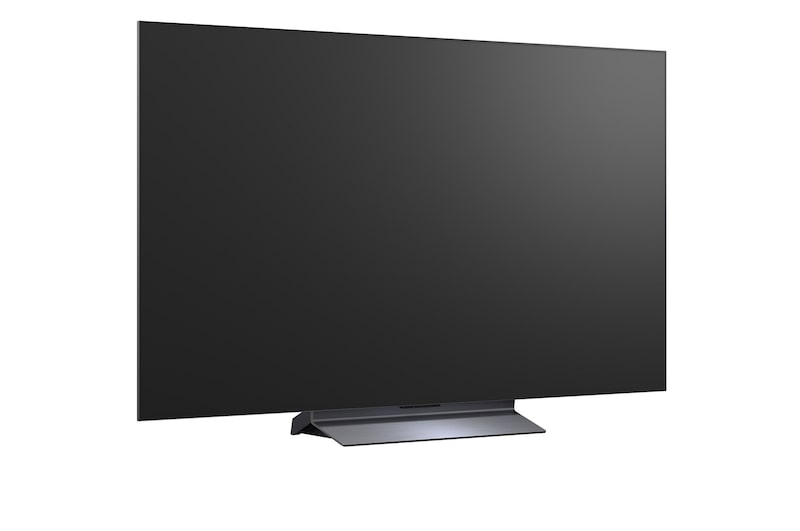 LG OLED evo AI C6 features AI Hub for personalization, with an AI icon above a remote control surrounded by labels for Multi AI Search, AI Concierge, AI Voice ID with My Page, AI Chatbot, AI Picture Wizard, and AI Sound Wizard.