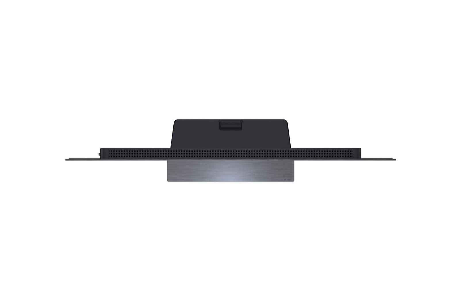 LG OLED evo AI C6 is wall-mounted in a styled living space, featuring an ultra-slim design with narrow bezels, and it displays a riverside cityscape at sunset on screen.
