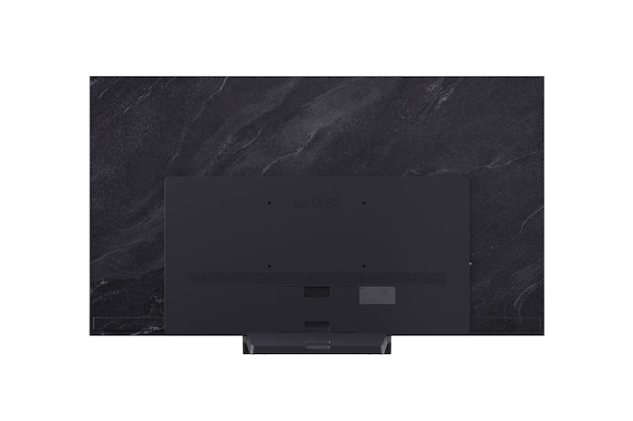 LG OLED evo AI C6 features AI Hub for personalization, with an AI icon above a remote control surrounded by labels for Multi AI Search, AI Concierge, AI Voice ID with My Page, AI Chatbot, AI Picture Wizard, and AI Sound Wizard.