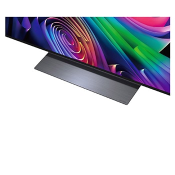 LG OLED evo AI C6 shows a split-screen planet-and-stars scene, comparing an anti-glare matte display with its Perfect Black & Perfect Color display for clearer picture quality in any light, supported by UL certification and Intertek certifications for color volume and color fidelity.