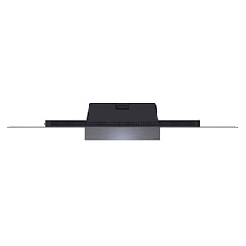 LG OLED evo AI C6 is wall-mounted in a styled living space, featuring an ultra-slim design with narrow bezels, and it displays a riverside cityscape at sunset on screen. 