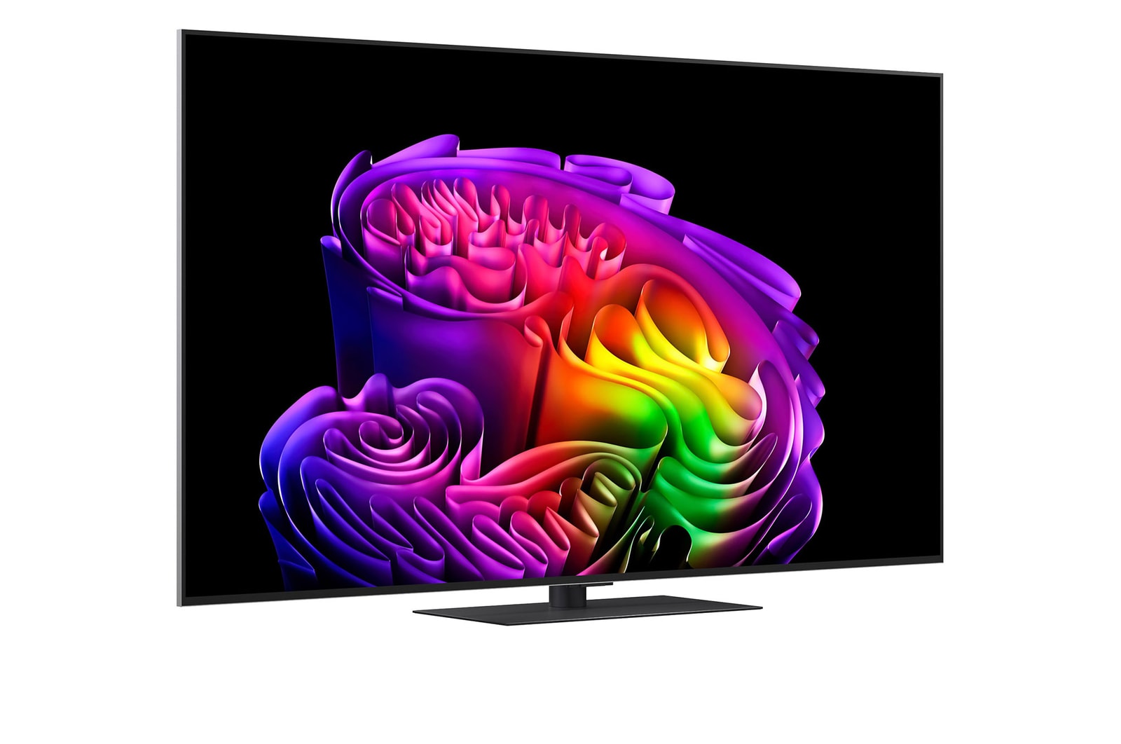 LG OLED evo AI G6 shown in front and side views highlights a 97-inch display with a 2155 mm-wide screen, an overall height of 1230 mm, and an ultra-slim 28.2 mm depth without a stand.