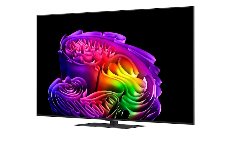 LG OLED evo G6 AI TV’s alpha 11 AI Processor 4K Gen3 glows in purple and blue light on a dark circuit board, highlighting the Dual AI Engine and delivering NPU up to x5.6 faster, CPU 50% faster, and GPU 70% stronger performance.