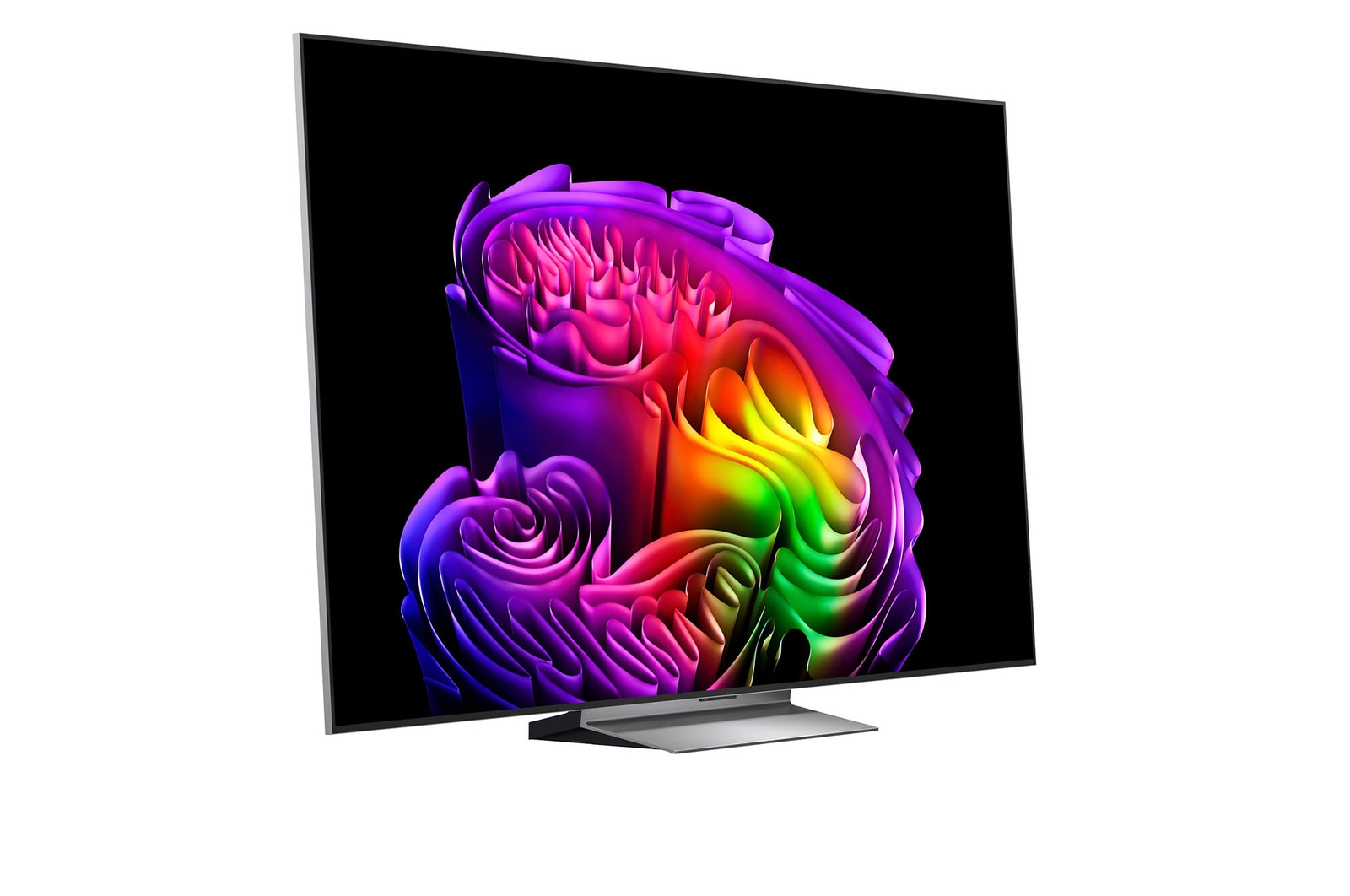 LG OLED evo AI G6 with Brightness Booster shows a dark scene where a brilliantly illuminated peacock spreads its radiant, glowing feathers, delivering brighter highlights with improved detail and striking contrast.